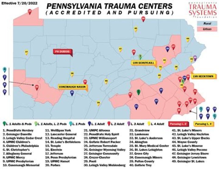 Who accredits trauma centers in PA?
