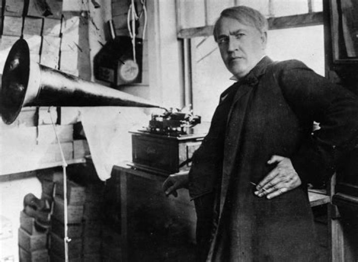 Who invented phonograph in 1877?
