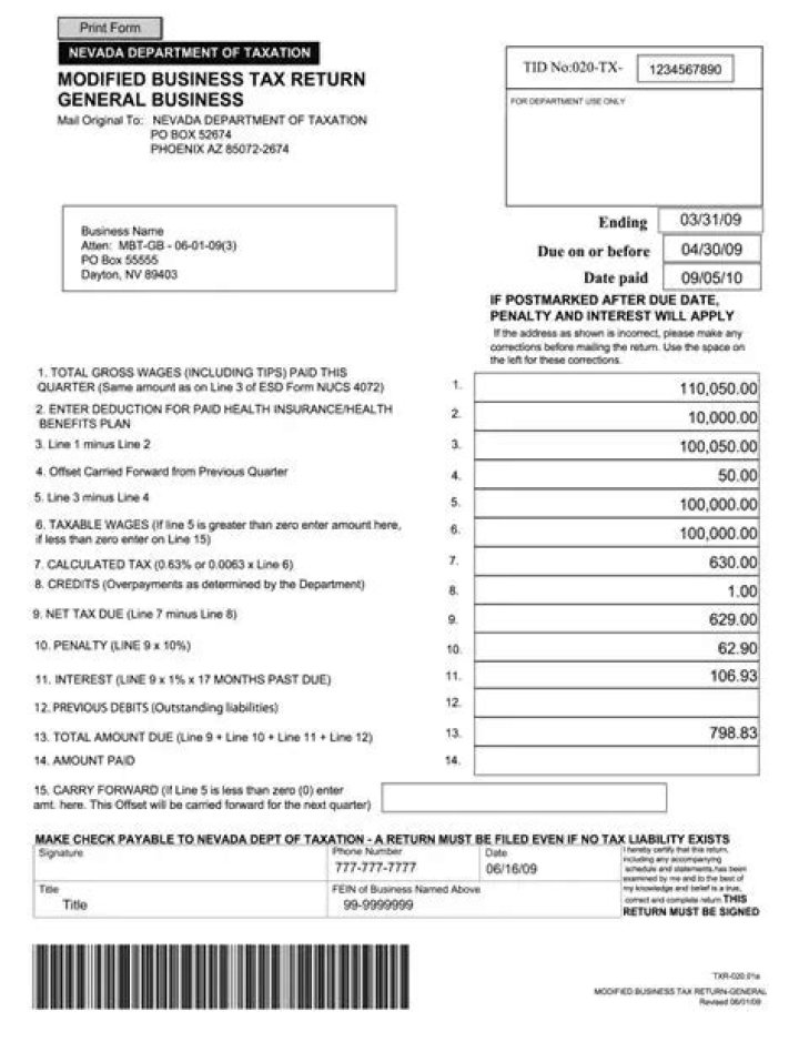 Who is subject to Nevada modified business tax?