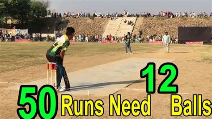 Who scored 50 runs in 12 balls?