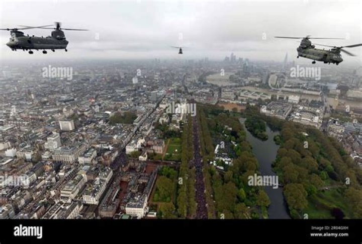 Why are helicopters flying over London at night?
