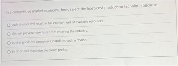 Why do firms in a competitive market economy select the least-cost production technique?