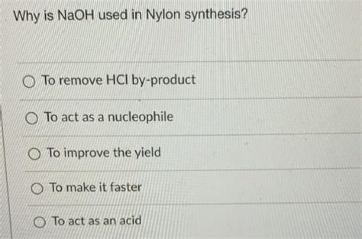 Why is NaOH used in nylon synthesis?
